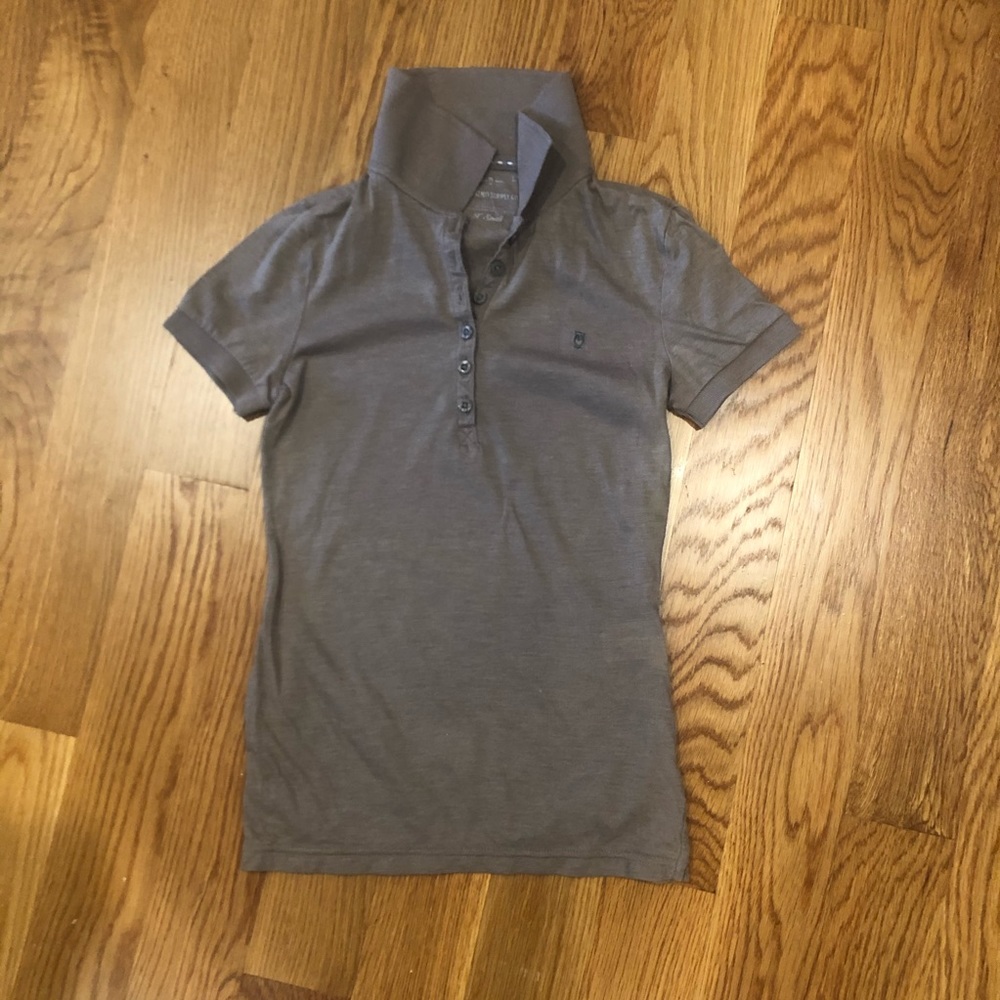 Mossimo Brown Fitted Short Sleeve Cotton Polo Shirt Top XS X-Small